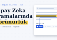 GEO rehberi kapak görseli: yapay zeka cevabında kaynak olarak gösterilen web sites